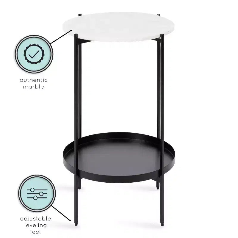 Table d'appoint à plateau en marbre