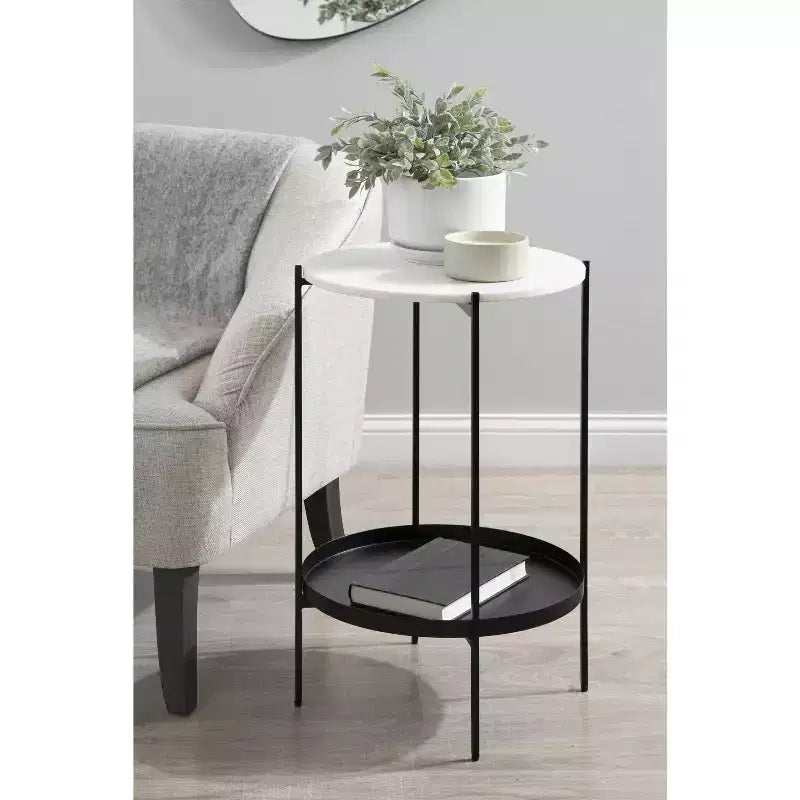 Table d'appoint à plateau en marbre