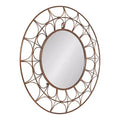 Kate and Laurel Avoca Round Metal Decorative Mirror, 28 Diameter, Bronze