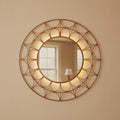 Miroir décoratif rond en métal, 28 de diamètre, Bronze