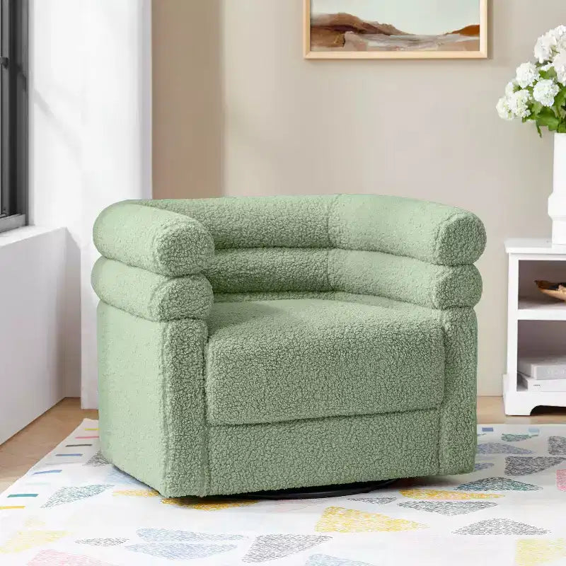 Modern Swivel Barrel Chair with Pillow