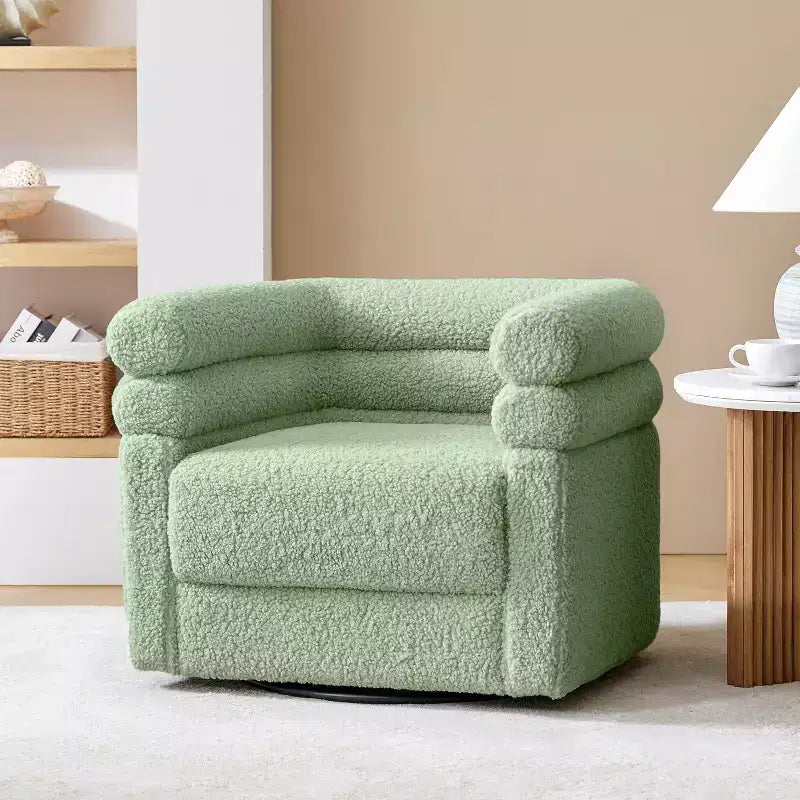 Modern Swivel Barrel Chair with Pillow