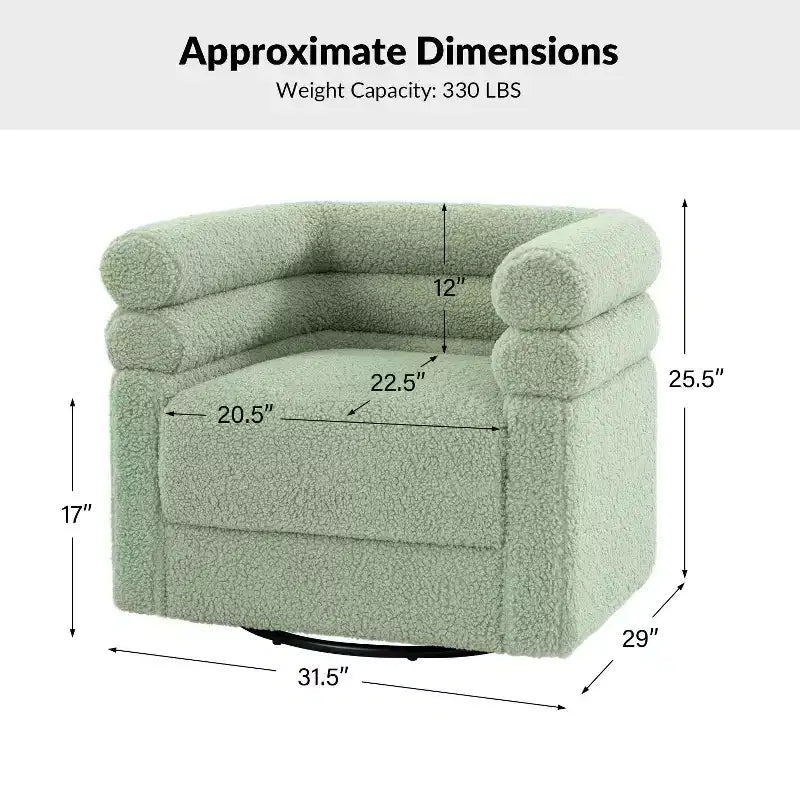 Modern Swivel Barrel Chair with Pillow