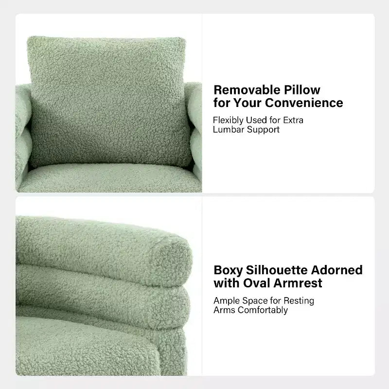 Modern Swivel Barrel Chair with Pillow