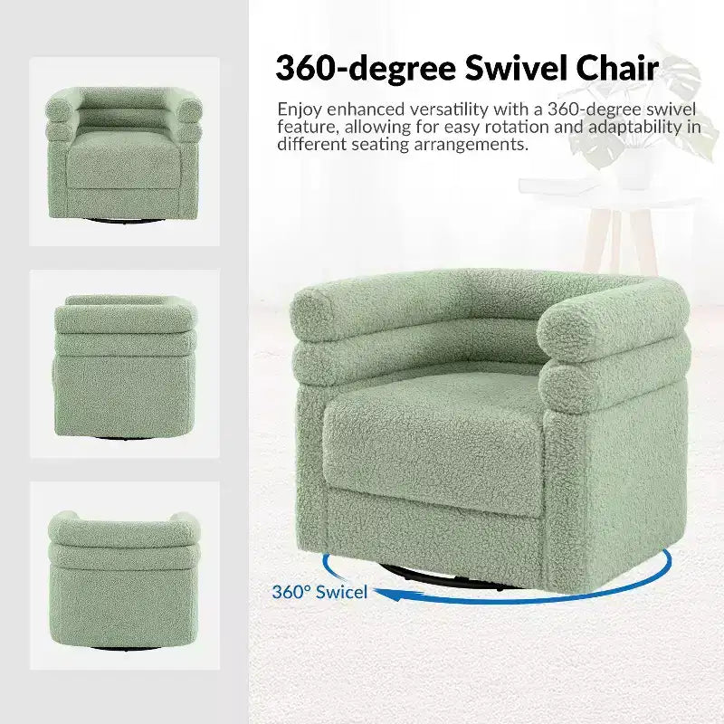 Fauteuil tonneau pivotant moderne avec coussin