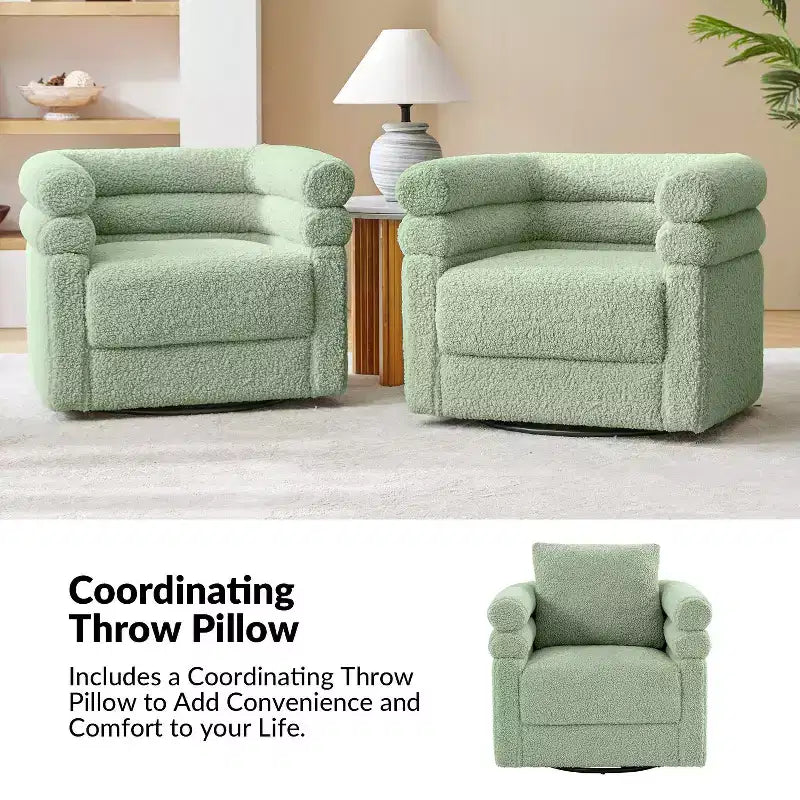 Fauteuil tonneau pivotant moderne avec coussin