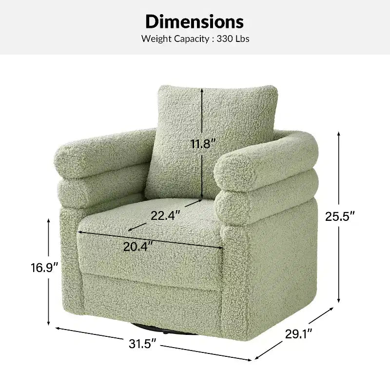 Fauteuil tonneau pivotant moderne avec coussin