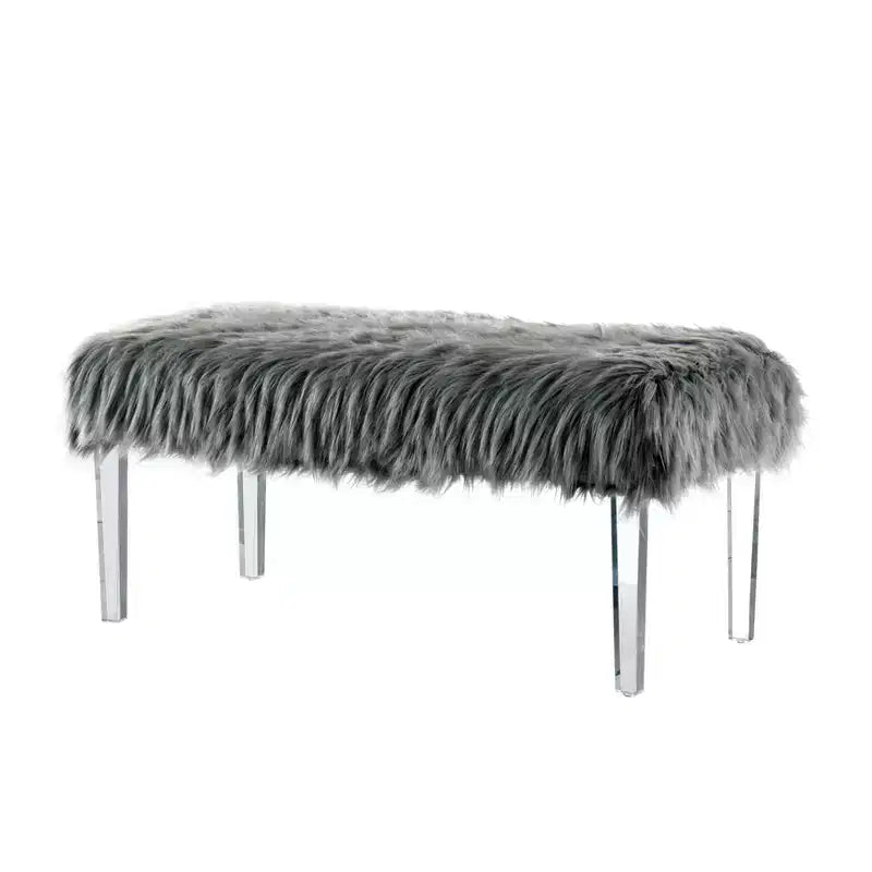 42" Faux Fur Glam Bench