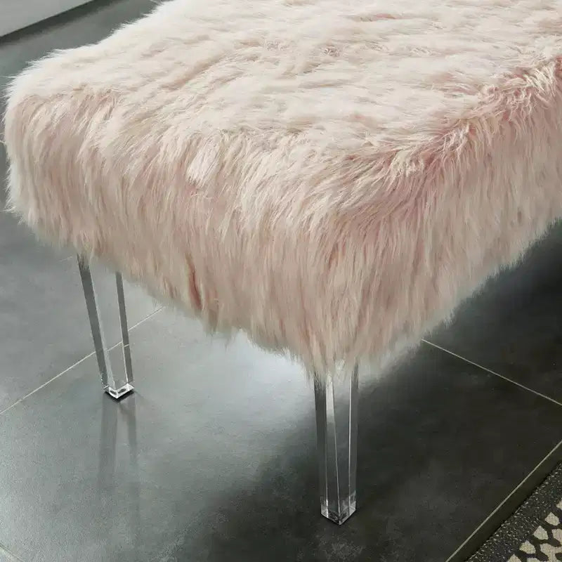 Banc glamour en fausse fourrure 42 po