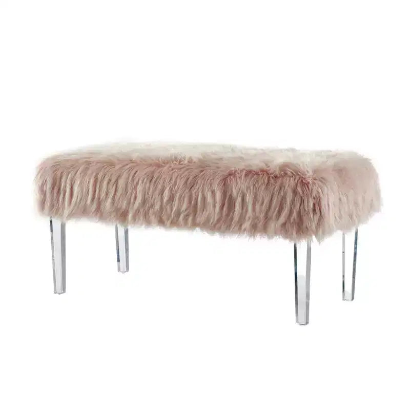 42" Faux Fur Glam Bench