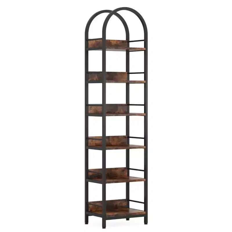 Lantine 6-Tier 78.7 Tall Arched Open Bookshelf