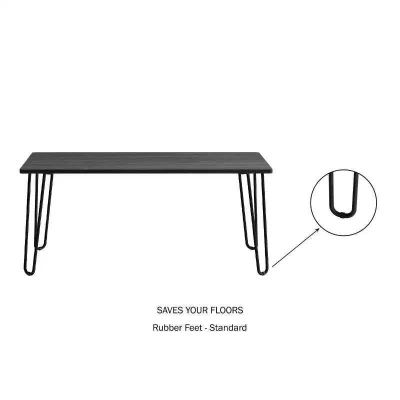 Modern Coffee Table with Hairpin Legs – Industrial Woodgrain-Look & Steel Living Room Furniture