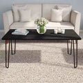 Lavish Home Modern Coffee Table with Hairpin Legs, Modern Industrial Style Woodgrain-Look and Steel Accent Living Room Furniture