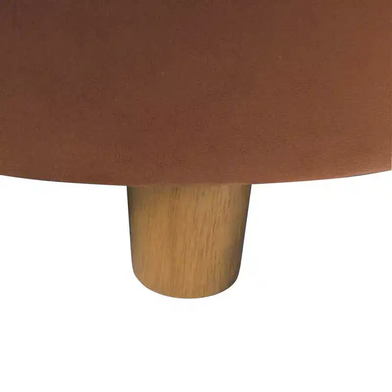 Pouffe de rangement rond capitonné en velours