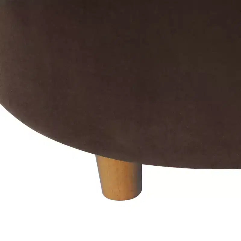 Pouffe de rangement rond capitonné en velours