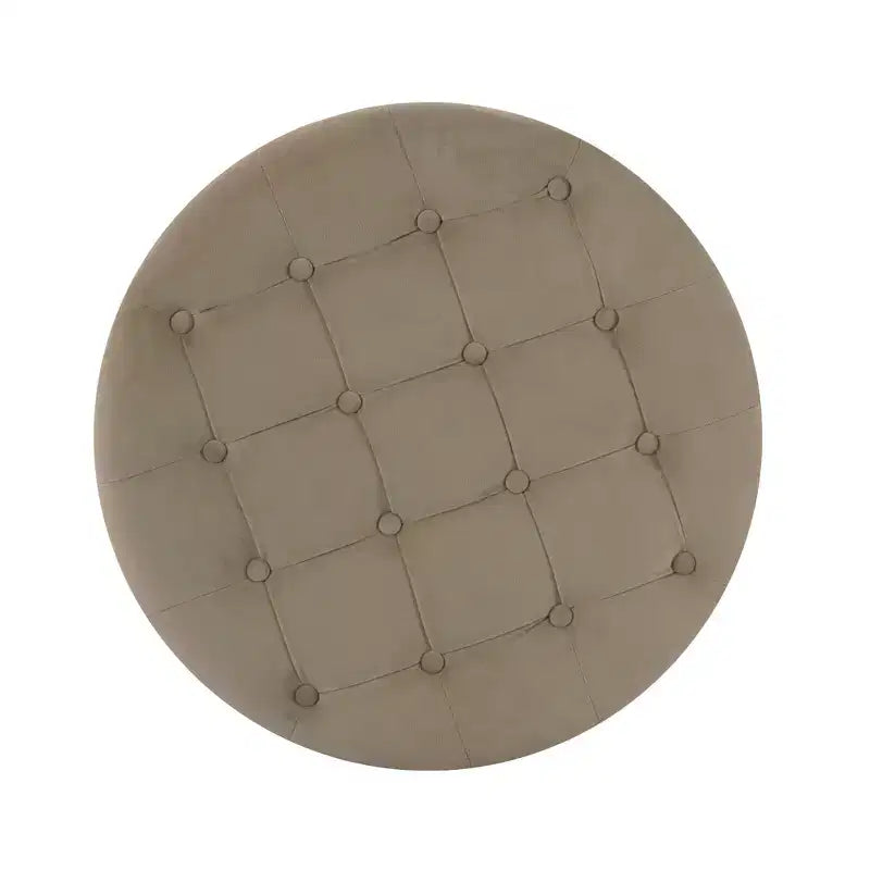 Tufted Round Storage Ottoman Velvet