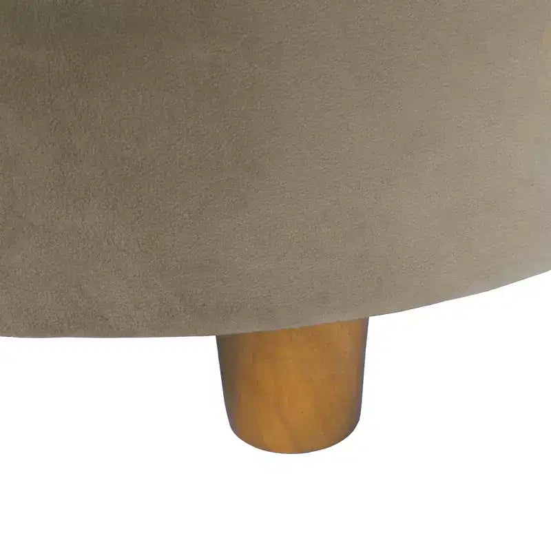 Pouffe de rangement rond capitonné en velours