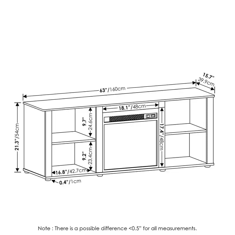 Fireplace TV Stand Entertainment Console Media Center W/18" Electric Fireplace for TVs up to 70", Solid White