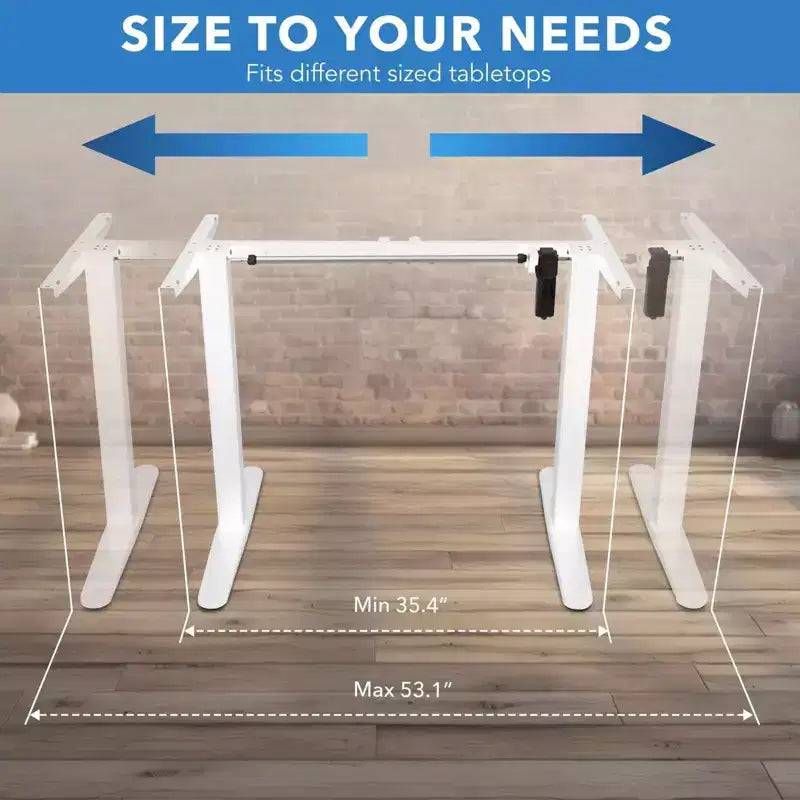 Single Motor Electric Standing Desk Base, White