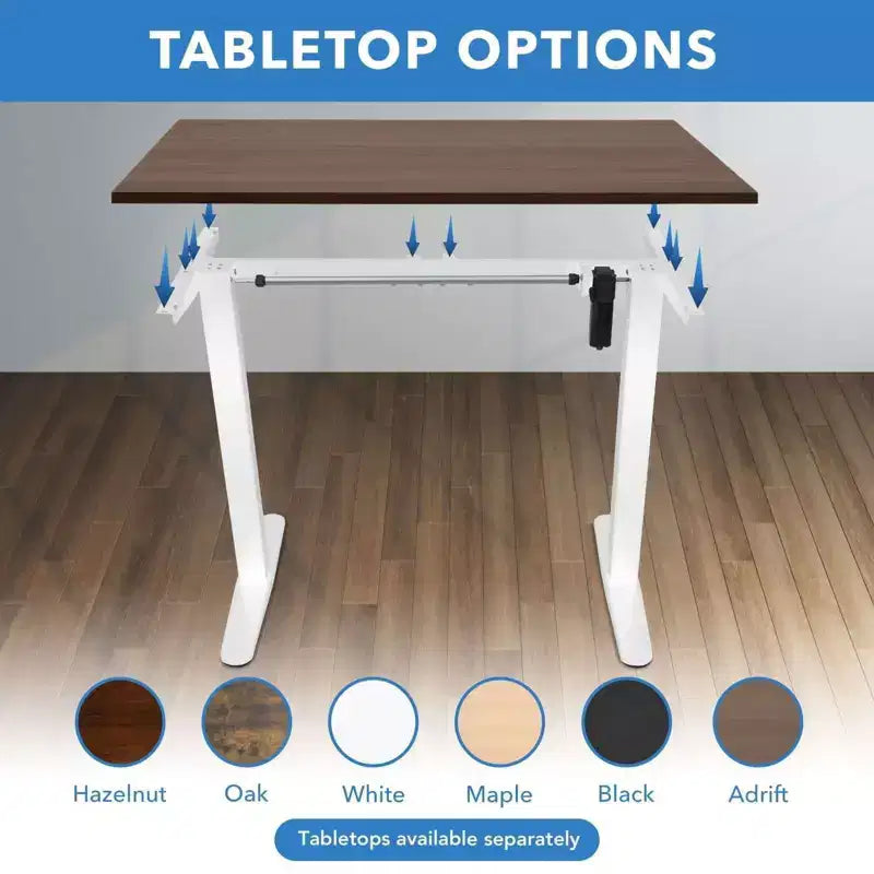 Piètement de bureau assis-debout électrique à moteur simple, Blanc