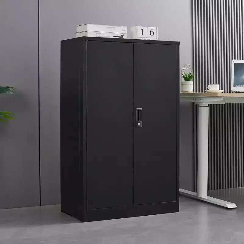 42 Metal Storage Cabinet with Locking Doors,Folding Filing Storage Cabinet with Adjustable Shelf,Lockable Storage Cabinet for Office Garage
