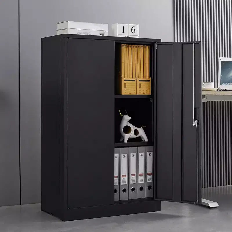 42" Metal Storage Cabinet with Locking Doors and Adjustable Shelves
