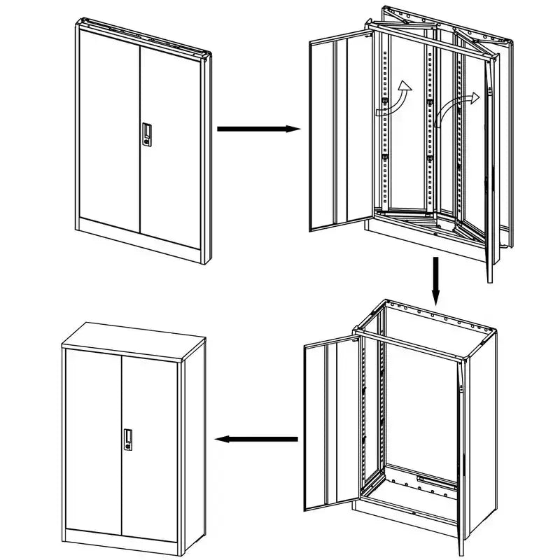 Meuble de rangement métallique de 42 po avec portes verrouillables et étagères réglables