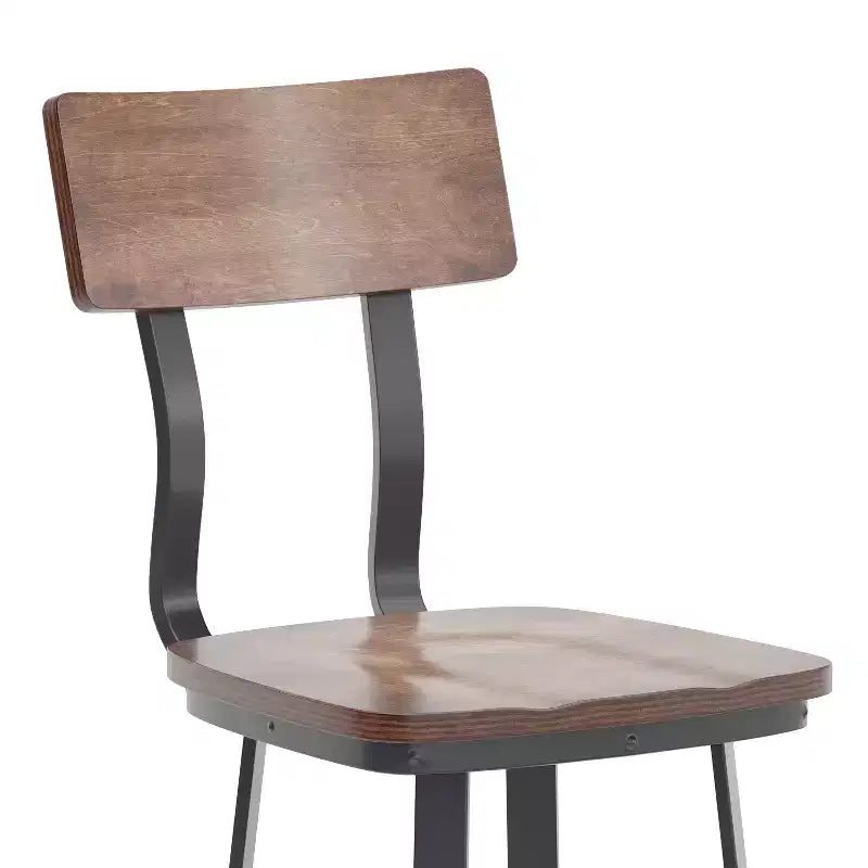 Restaurant Barstool with Wood Seat & Back and Powder Coat Frame