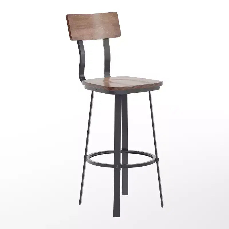 Emma and Oliver Restaurant Barstool with Wood Seat & Back and Powder Coat Frame