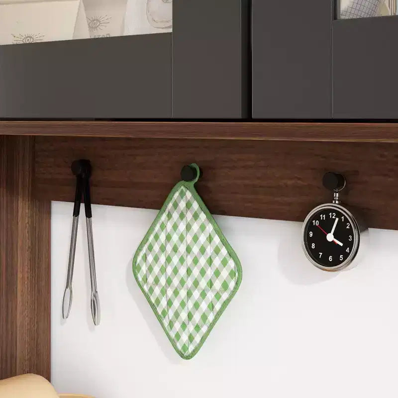 Buffet / Desserte de 63W en bois marron avec 4 tiroirs et étagères ouvertes