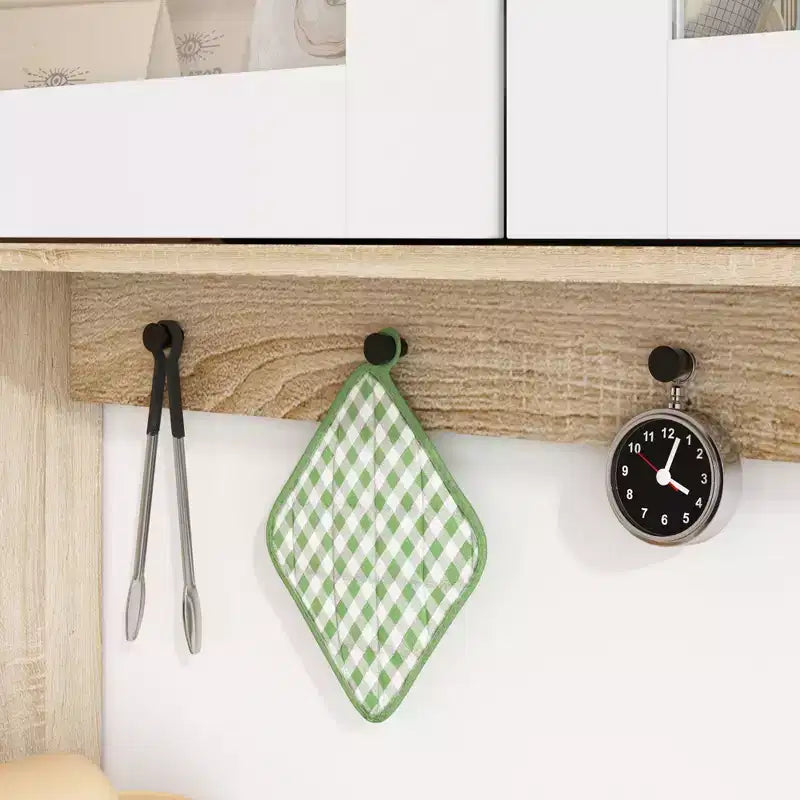 Buffet / Desserte de 63W en bois marron avec 4 tiroirs et étagères ouvertes