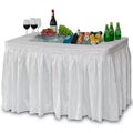 Modern Home 4' Portable Folding Party Ice Bin Table with Edge and Skirt - White