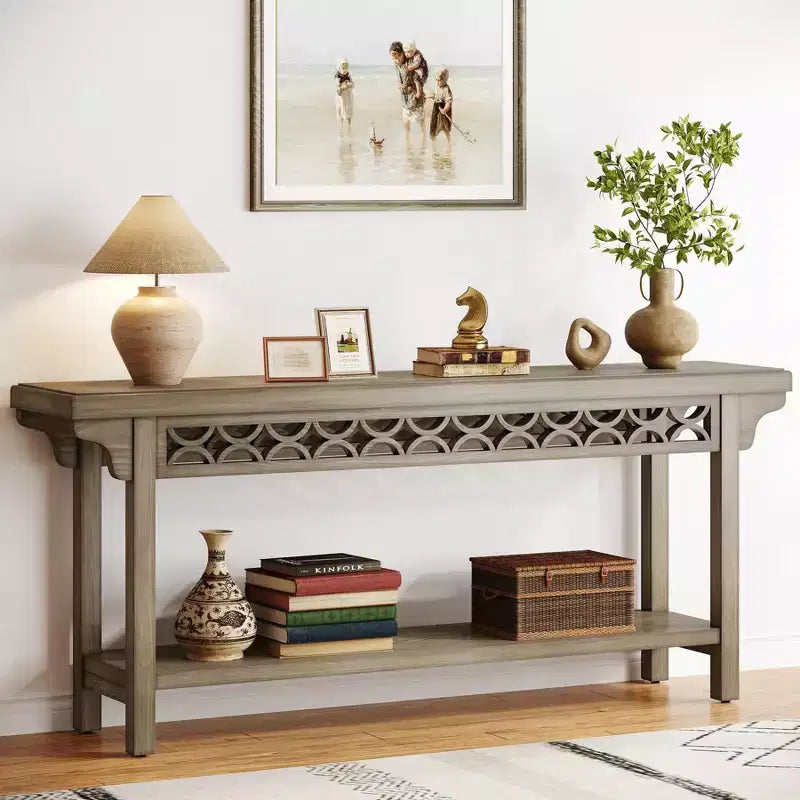 70.8-Inch Solid Wood Long Console Table